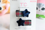 Elegant Velvet Navy Star Hair Clips for St Paul's Convent School (BS2224)