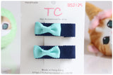 Classic Bow School Hair Clips, Learning Habitat Kindergarten(one pair) (BS2125)