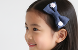 Stylist Denim with Pink Flower Hair Clips Set (TC534)