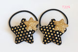 Stylish Hair Ties with Black and Gold Star (T229)