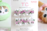 高貴白色花邊花花髮夾套裝(粉紅色/紫色/黃色/紅色) (TC537-TC540)