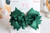 Beautiful Forest Green Big Hair Bow Clip of Good Hope School/ Kowloon Tong School (Primary Section) (BS2164)