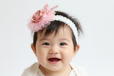Beautiful Pink Tulle Bow Baby Headband (BB172)