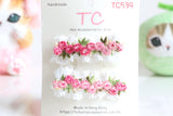 高貴白色花邊花花髮夾套裝(粉紅色/紫色/黃色/紅色) (TC537-TC540)
