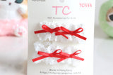 Elegant Lace with Little Bow Hair Clips Set (one pair)(Pink/ Purple/ Light Blue/ Red) (TC530-TC533)