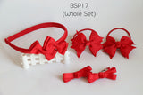 Discount Package of School Hair Accessories in Red (BSP17)
