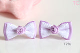 Elegant Lace Hair Ties with Rose, pink/ purple (T235-T236)
