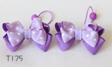 Polka-dot Bow Hair Ties(pink and purple) (T181, T175)