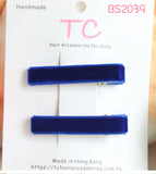 寶藍色絲絨學校髮夾 (BS2039-BS2042)
