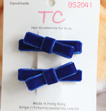 寶藍色絲絨學校髮夾 (BS2039-BS2042)