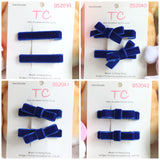 寶藍色絲絨學校髮夾 (BS2039-BS2042)