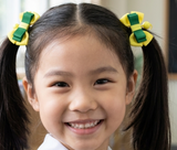 School Hair Ties, Good Hope School / Yellow and Forest Green (BS1669-BS1672)