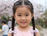 Japanese Style Flower Hair Ties (Purple/ Blue) (T199, T48)