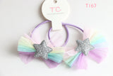 Tulle Hair Ties with Glitter Star (multiple color options)(T228, T191, T183, T167)