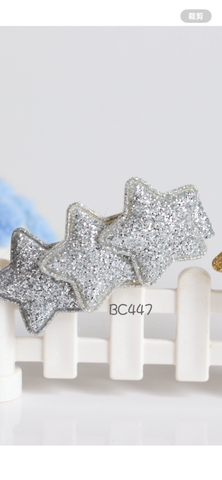 銀色金色閃閃星星髮夾（BC447-BC448)
