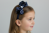 Navy Polka Dot Headband (Q104)
