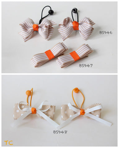 School Hair Accessories, Orange/ Beige/ HKUGAP/ St Mary (BS946-BS948)