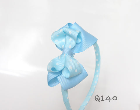 淺藍色波點頭箍(Q140)