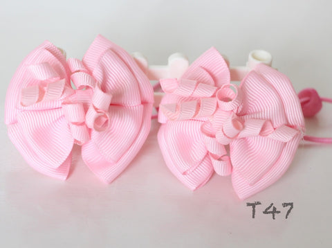 Pink Bow Korker Hair Ties (T47)